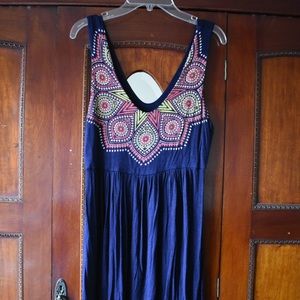 Monteau Los Angeles Navy and Pattern Sundress